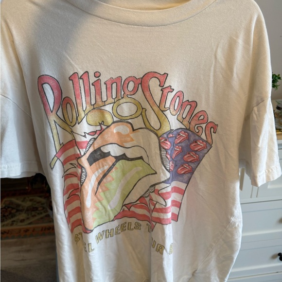 Oversized Abercrombie & Fitch White Graphic Tee - Picture 1 of 2